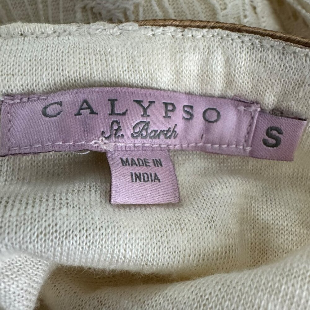 Calypso St. Barth Beaded Tasseled Lace Hook Eye Cardigan Size Small Cotton Blend - Picture 6 of 10